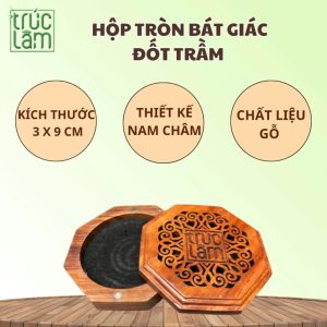 ĐẾ ĐỐT NHANG KHOANH BÁT GIÁC - 1 TẦNG (BẰNG GỖ)