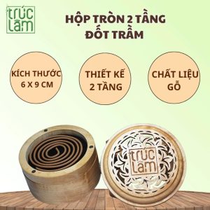 ĐẾ NHANG KHOANH TRÒN 2 TẦNG (BẰNG GỖ)