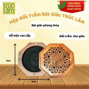 ĐẾ ĐỐT NHANG KHOANH BÁT GIÁC - 1 TẦNG (BẰNG GỖ)