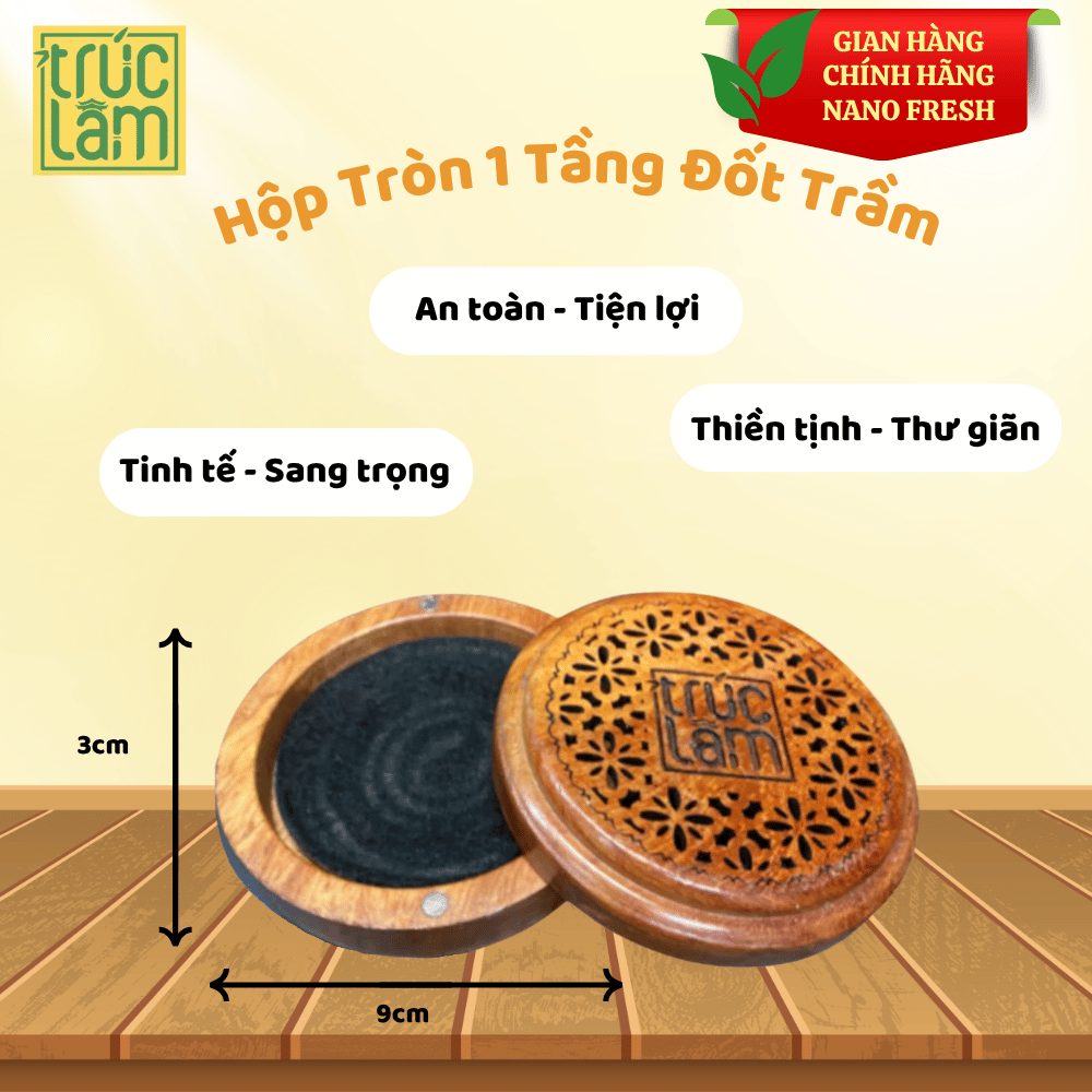 ĐẾ ĐỐT NHANG KHOANH TRÒN - 1 TẦNG (BẰNG GỖ)