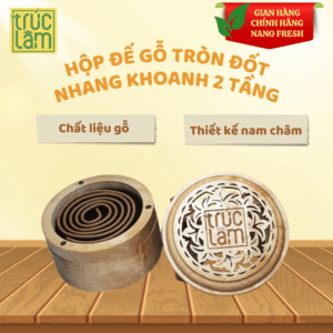 ĐẾ NHANG KHOANH TRÒN 2 TẦNG (BẰNG GỖ)