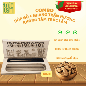 A3. NHANG TRẦM HƯƠNG KHÔNG TĂM TRÚC LÂM HỘP GỖ 1 TẦNG - 10CM