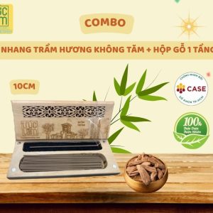 A3. NHANG TRẦM HƯƠNG KHÔNG TĂM TRÚC LÂM HỘP GỖ 1 TẦNG - 10CM