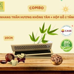 A4. NHANG TRẦM HƯƠNG KHÔNG TĂM TRÚC LÂM HỘP GỖ 2 TẦNG - 20CM