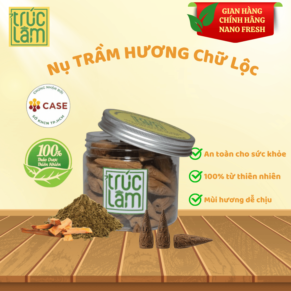 HỘP NHANG NỤ TRẦM HƯƠNG CHỮ LỘC (50 Nụ/ Hộp)