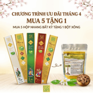 .ƯU ĐÃI THÁNG 4: MUA 5 HỘP NHANG TẶNG 1 GÓI BỘT XÔNG BẤT KÌ